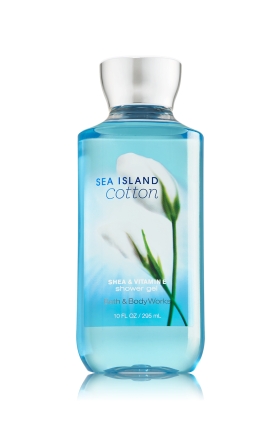 Bath& Body Works Sea Island Cotton Shea & Vitamin E Shower Gel 295ml. เจลอาบน้ำกลิ่นหอมติดกายนานตลอดวัน กลิ่นนี้จะมีความหอมสะอาดอ่อนๆ แบ้วๆ ใสๆ คล้ายกลิ่นแป้งเด็กค่ะ ใครได้กลิ่นก็อยากอยู่ใกล้ๆ