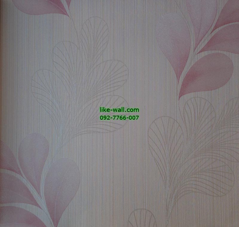 วอลเปเปอร์ติดผนังลายใบไม้สีชมพู