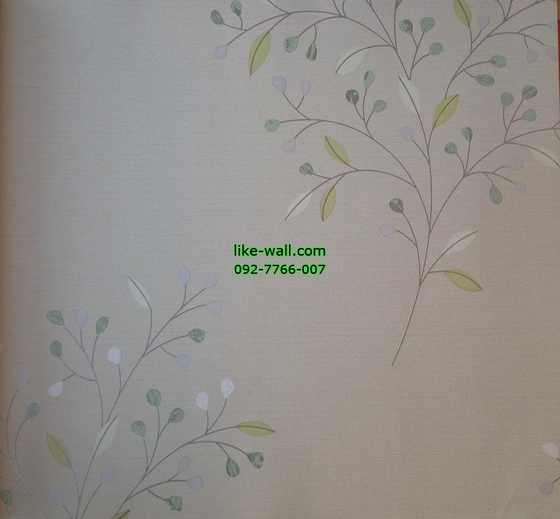 วอลเปเปอร์ติดผนังลายใบไม้สีเขียว