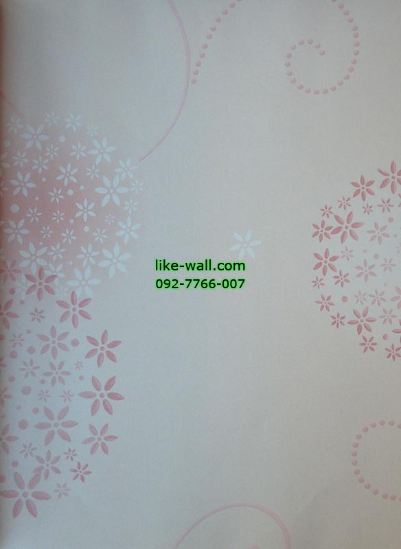 วอลเปเปอร์ติดผนังลายดอกไม้สีชมพู พื้นสีชมพู