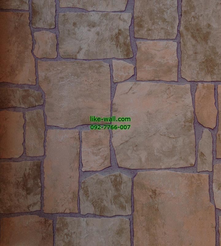 วอลเปเปอร์ติดผนังลายหินสีส้ม น้ำตาล