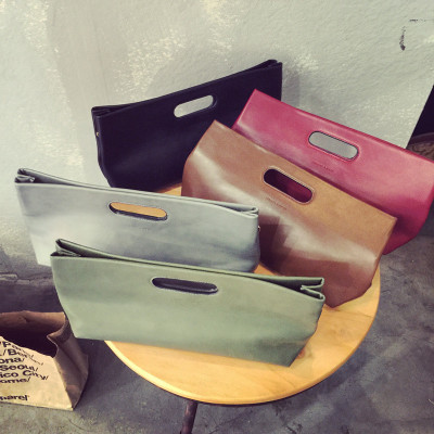 HANDBAG/MESSENGER BAGS  กระเป๋าคลัทช์รูปสี่เหลี่ยมผืนผ้า กระเป๋าหนังผู้หญิงแฟชั่น เกาหลี ญี่ปุ่นแฟชั่น