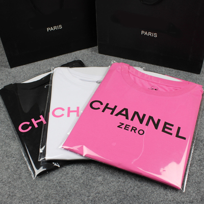 T-SHIRT  /  TOP  CHANNEL  ZERO  เสื้อยืดแขนสั้น SSUR เสื้อยืดพิมพ์ลาย โลโก CC เสื้อยืดแขนสั้นสำหรับผู้หญิง สไตล์ยุโรป อเมริกา