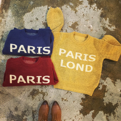 SWEATER / KNITWEAR  เสื้อสเวตเตอร์ สไตล์เกาหลี ญี่ปุ่นแฟชั่น เสื้อ ถัก ไหมพรมผู้หญิง PARIS  LOND 