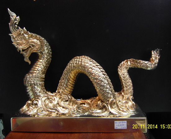 A011 พญานาค ทองเหลือง Brass King of Nagas 