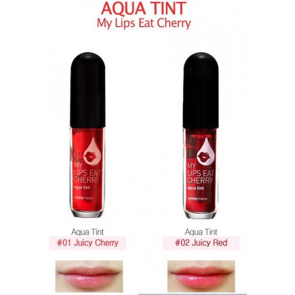 The Face Shop Lovely Me:ex My Lips Eat Cherry Aqua Tint ทิ้นสีสดใส ให้สีที่เป็นธรรมชาติ ติดทนนาน ให้ริมฝีปากดูสวย เซ็กซี่ มีให้เลือก 2 สีคะ