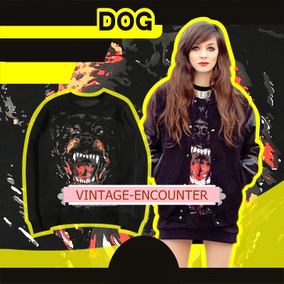  เสื้อสเวตเตอร์ 2ne1 CL เสื้อกันหนาวแขนยาวผู้หญิง เสื้อแขนยาว พิมพ์ลาย Rottweiler ผู้หญิงแฟชั่น คอลเลคชั่น ออทั่ม วินเทอร์ สไตล์ยุโรปและอเมริกา