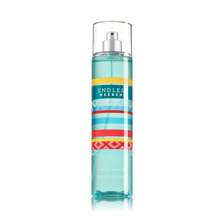 Bath & Body Works Endless Weekend Fine Fragrance Mist 236 ml. สเปร์ยน้ำหอมที่ให้กลิ่นติดกายตลอดวัน กลิ่นหอมน่ารักของผลราสเบอร์รี่ กับกลิ่นวนิลลา หอมผ่อนคลายเหมาะกับวันสบายๆ ในวันหยุดพักผ่อนคะ