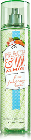 Bath & Body Works Peach & Honey Almond Fine Fragrance Mist 236 ml. สเปร์ยน้ำหอมที่ให้กลิ่นติดกายตลอดวัน กลิ่นหอมละมุนของกลิ่นพีชผสมกลิ่นวนิลลา หอมอ่อนๆ หวานๆ น่ารักดีคะ