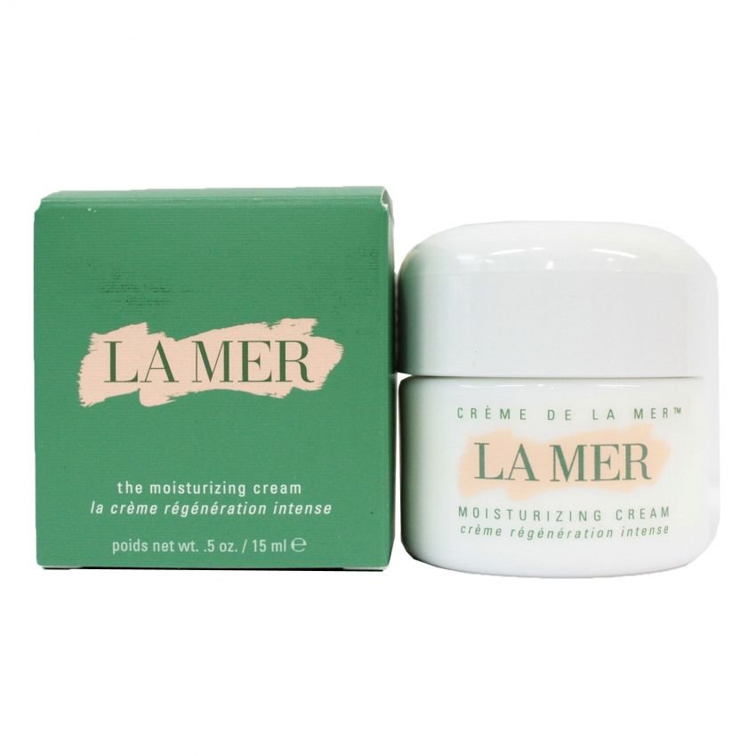 LA MER Creme de la Mer Moisturizing Cream ไซส์จริง15 ml. มอยเจอร์ครีมเข้มข้น ให้ความชุ่มชื่นพิเศษ ช่วยให้เส้นริ้วและริ้วรอยลดเลือนลง ผิวแลดูกระชับ รูขุมขนดูจางลง ผิวแลดูอ่อนเยาว์ขึ้น กระจ่างใส เปล่งประกายผิวสุขภาพดี 