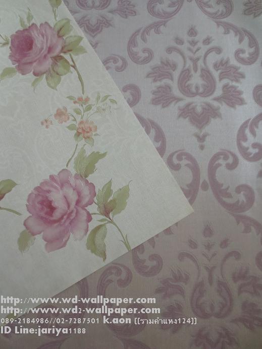 wd2 วอลเปเปอร์ลายวินเทจ-ดอกไม้-คลาสสิค