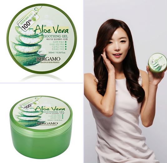 Bergamo Aloe Vera Soothing Gel 100% 300 ml. เจลบำรุงผิว สารสกัดจากว่านหางจระเข้ 100 % เหมาะมากๆสำหรับหน้าร้อนนี้  บำรุงผิวที่ถูกทำร้ายจากแสงแดด แสบร้อน ไหม้จนผิวลอก คล้ำดำ ให้กลับมาเนียนนุ่มชุ่มชื่น ช่วยสมานผิว  บรรเทาอาการแสบร้อน เย็นสบายผิว 