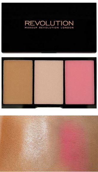 *พร้อมส่ง*Makeup Revolution MUR Iconic Blush Bronze and Brighten สี SMOULDER สำหรับผิวขาวถึงกลางๆค่ะ บรอนเซอร์เนื้อซาติน + ไฮไลท์เนื้อซาติน + ปัดแก้มสีชมพูนมเนื้อแมท 3inOne ตลับเดียวได้สามอย่างคุ้มสุดๆ ลอง Swatch ดูแล้วสีนุ่มมากค่ะ เกลี่ยง่าย ไม่เป็นปื้น 