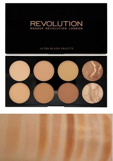 *พร้อมส่ง*Makeup Revolution MUR Ultra blush # All About Bronze ปัดแก้มสีน้ำตาลบรอนเซอร์ และไฮไลท์ในตลับเดียว เฉดสีออกใหม่..เอาไว้ทำเฉดดิ้ง คอนทัวร์ให้ใบหน้าเรียวขึ้น ปกปิดจุดบกพร่องบนใบหน้า หรือเอามาไล้ดั้งก็ได้ เป็นแบบเนื้อฝุ่นแมท 6 สีไล่โทน ให้เลือกใช้ไ