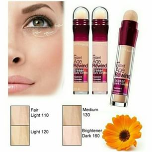 **พร้อมส่ง**Maybelline New York Instant Age Rewind Eraser Dark Circle Treatment Concealer 6ml. สี 110 Fair สำหรับผิวขาวอมชมพู คอนซีลเลอร์ปกปิดแพนด้ายอดฮิตที่ คุณโมเม ใช้จริง รีวิวและแนะนำว่าปกปิดแพนด้าได้ดีมาก เนื้อน้ำ เกลี่ยง่าย ปกปิดอำพรางริ้วรอ