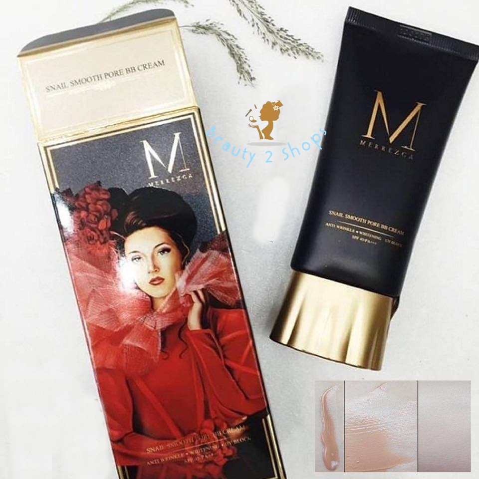 Merrez'ca Snail Smooth BB Cream  ขนาด50 ml  บีบีหอยทาก เมอร์เรซกา SPF 50PA+++