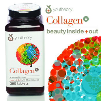 Youtheory Collagen Advanced Formula 390 Tablets คอลลาเจน ยอดนิยมอันดับ 1 ในอเมริกา  ผิวเรียบเนียนดูเยาว์วัยผิวเต่งตึง ผิวแน่น..อิ่มด้วยคอลลาเจน เสริมสร้างความแข็งแรงให้เส้นผม เล็บมือ เส้นเอ็น กระดูก กล้ามเนื้อและรักษาผิวพรรณให้ดูเรียบเนียนดูเยาว์วัยผิวเต่