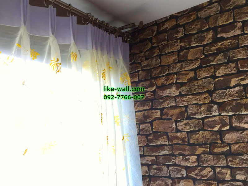 ผลงานติดตั้งวอลเปเปอร์ ลายอิฐ ที่ I condo อุดมสุข