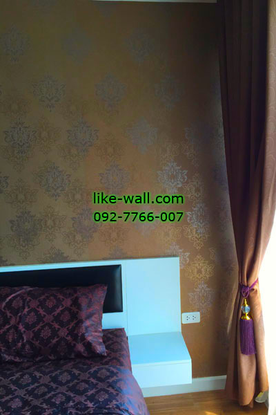 ผลงานติดตั้งวอลเปเปอร์ ลายหลุยส์ ที่ I condo อุดมสุข