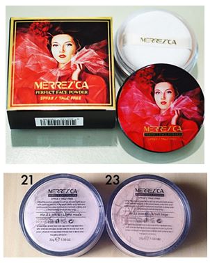 **พร้อมส่ง**Merrezca Perfect Face Powder SPF 25/ TALC FREE แป้งฝุ่นเนื้อเนียนละเอียด พร้อมสารป้องกันแสงแดด ปราศจากแร่ทัลคัม (Talc) จึงหมดกังวลเรื่องการระคายเคืองต่อผิวและการสะสมของแร่ทัลคัมในปอด ดูดซับความมันส่วนเกิน ช่วยปรับสมดุลความมันบนใบหน้าได้เป็นอย