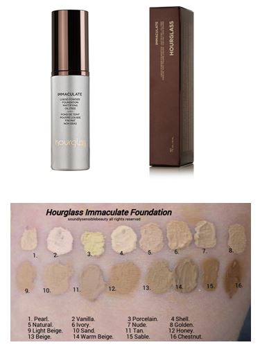 HOURGLASS Immaculate Liquid Powder Foundation Mattifying Oil Free ไซส์จริง 30 ml. รองพื้นตัวดังที่คุณไม่ควรพลาด เนื้อผลิตภัณฑ์แบบลิควิด ที่เมื่อเกลี่ยให้เนียนแล้วจะเปลี่ยนสภาพเป็นแป้งที่เนียนดุจกำมะหยี่ สูตรไร้ความมัน, กันน้ำ และต่อต้านอนุมูลอ