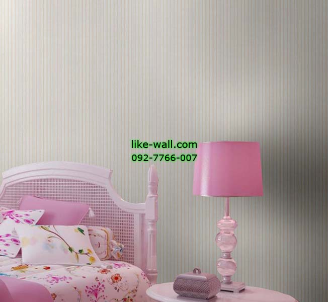 วอลเปเปอร์ติดผนังลายกราฟฟิกลายทางสีครีม 