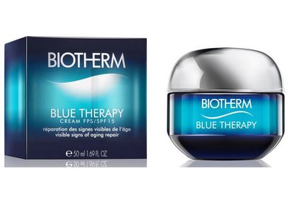 BIOTHERM Blue Therapy Cream 50 ml. ครีมบำรุงผิวหน้า สำหรับรับมือการสูญเสียความกระชับ ความหมองคล้ำ และริ้วรอย เสริมคุณค่าด้วยส่วนผสมลับของ Blue Therapy ที่สกัดจากสิ่งมีชีวิตใต้น้ำ นักชีววิทยาของไบโอเธิร์มสร้างสรรค์ผลิตภัณฑ์มหัศจรรย์สูตรใหม่ สำห