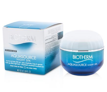 BIOTHERM Aquasource Night Spa 50 ml. มอยส์เจอร์ไรเซอร์มาร์กเนื้อเข้มข้นเป็นพิเศษ บำรุงยามค่ำคืน ให้คุณตื่นพร้อมผิวที่ดูสดชื่นมีชีวิตชีวา สีผิวสดใส และชุ่มชื่นถึงขีดสุด ดุจผิวรับการปรนนิบัติจากสปาตลอดค่ำคืน