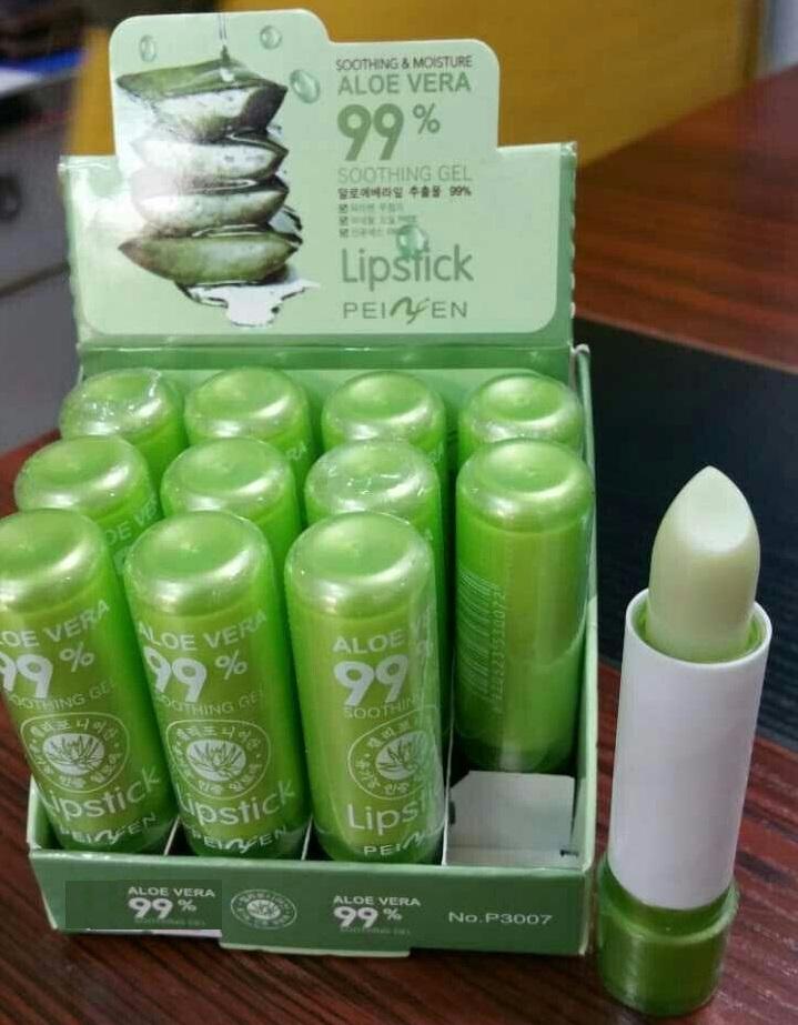 soothing gel aloe vera 99% Lipstick  ( ลิปมันเปลี่ยนสี ช่วยให้ริมฝีปากชุ่มชื่น ดูอวบอิ่ม )