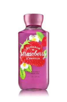 Bath & Body Works Bourbon Strawberry & Vanilla Shea & Vitamin E Shower Gel 295ml. เจลอาบน้ำกลิ่นหอมติดกายนานตลอดวัน กลิ่นหอมเปปเปอร์มิ้นท์ หอมสดชื่นโล่งจมูกคะ ผสมกับกลิ่นวนิลลา ให้กลิ่นที่หอมสดชื่นไม่ฉุนคะ