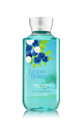 Bath & Body Works Juniper Breeze Shea & Vitamin E Shower Gel 295ml. เจลอาบน้ำกลิ่นหอมติดกายนานตลอดวัน จากกลิ่นดั่งเดิมรุ่นคลาสสิคที่ได้รับความนิยม กลิ่นไม้สนหอมสดชื่นกระปรี้กระเปร่าเหมือนบรรยากาศยามเช้าค่ะ