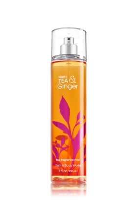 Bath & Body Works White Tea & Ginger Fine Fragrance Mist 236 ml. สเปร์ยน้ำหอมที่ให้กลิ่นติดกายตลอดวัน กลิ่นหอมใบชาผสมกลิ่นขิงอ่อนๆ ไม่ฉุนอย่างที่คิดนะ เพราะกลิ่นจะมีกลิ่นมัคส์มาช่วยให้กลิ่นนุ่มนวลขึ้น กลายเป็นกลิ่นที่หอมมากๆเลยคะ