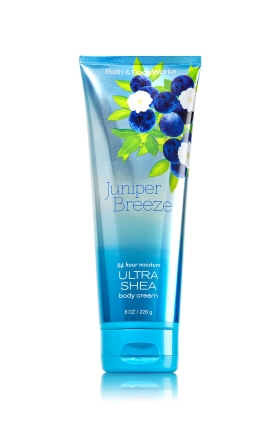Bath & Body Works Juniper Breeze 24 Hour Moisture Ultra Shea Body Cream 226g. ครีมบำรุงผิวสุดเข้มข้น จากกลิ่นดั่งเดิมรุ่นคลาสสิคที่ได้รับความนิยม กลิ่นไม้สนหอมสดชื่นกระปรี้กระเปร่าเหมือนบรรยากาศยามเช้าค่ะ