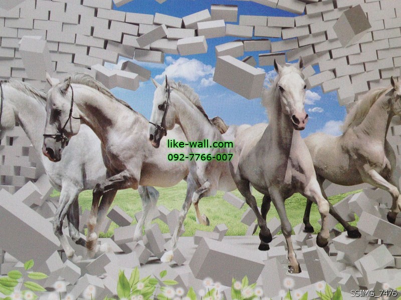 วอลเปเปอร์ติดผนังลาย Galloping horse