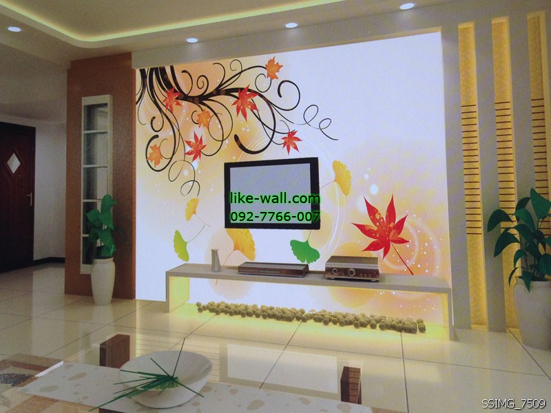 วอลเปเปอร์ติดผนังลาย leaves