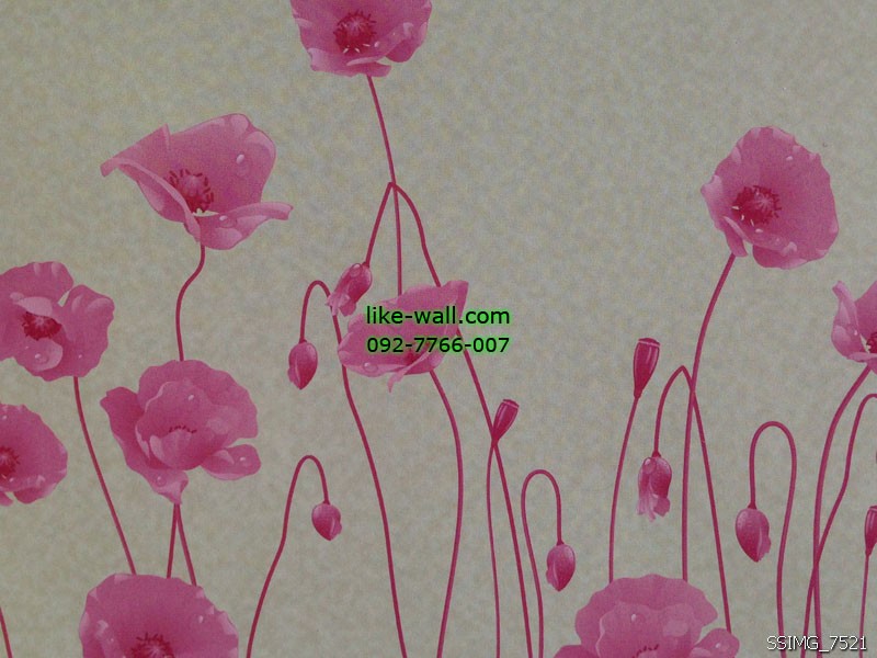 วอลเปเปอร์ติดผนังลาย flower สีชมพู