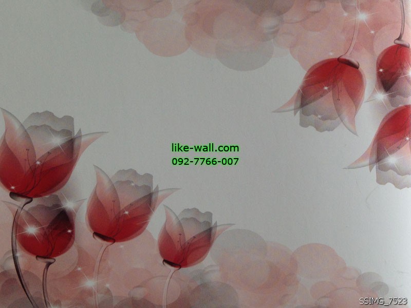 วอลเปเปอร์ติดผนังลาย flower สีแดง