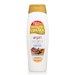 Instituto Espanol Argan Shower Gel 750 ml. ครีมเจลอาบน้ำไซส์ใหญ่ยักษ์สุดคุ้ม จากน้ำมันอาร์แกนออยล์ ช่วยป้องกันและลดริ้วรอยก่อนวัย ทำให้ผิวแลดูอ่อนเยาว์ คืนความชุ่มชื่น และเนียนนุ่มให้กับผิว และยังสามารถใช้นวดเพื่อผ่อนคลายได้อีกด้วย เพิ่มความชุ