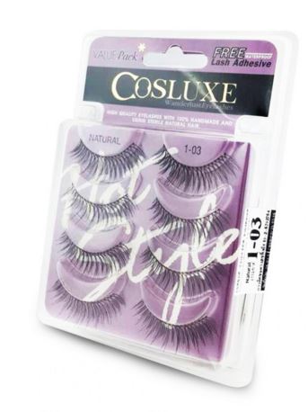 **พร้อมส่ง**Cosluxe Wanderlust Eyelashes Value Pack รุ่น Natural เบอร์ 1-03 ขนตาปลอมแพ็ครวม 4 คู่ ฟรีกาว ขนตาปลอมที่เน้นความบางเบาเป็นธรรมชาติ เพื่อเพิ่ม Volume บางๆ สำหรับวันสบายๆ สวยใสเป็นธรรมชาติ สีดำสนิทไม่มีมันเงาหลอกตา ที่ถักทอขึ้นด้วยความพิถีพิถันอ