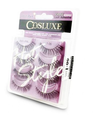 **พร้อมส่ง**Cosluxe Wanderlust Eyelashes Value Pack รุ่น Natural เบอร์ 1-06 ขนตาปลอมแพ็ครวม 4 คู่ ฟรีกาว ขนตาปลอมที่เน้นความบางเบาเป็นธรรมชาติ เพื่อเพิ่ม Volume บางๆ สำหรับวันสบายๆ สวยใสเป็นธรรมชาติ สีดำสนิทไม่มีมันเงาหลอกตา ที่ถักทอขึ้นด้วยความพิถีพิถันอ