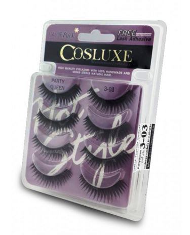 **พร้อมส่ง**Cosluxe Wanderlust Eyelashes Value Pack รุ่น Party Queen 3-03 ขนตาปลอมแพ็ครวม 4 คู่ ฟรีกาว ขนตาปลอมแฟชั่นวีค ปาร์ตี้ งานไหนก็ไม่พลาด สำหรับ สาวๆแฟชั่นนิสต้า ไม่ควรพลาด set นี้ด้วยประการทั้งปวง เพราะคุณจะโดดเด่นไม่เป็นรองใครแน่นอน