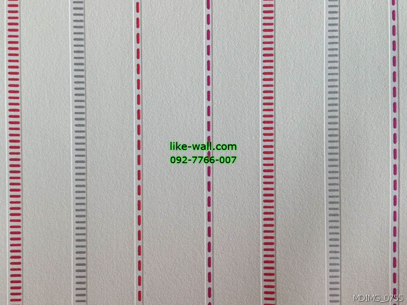 วอลเปเปอร์ติดผนังลายทางสีชมพู-เทา