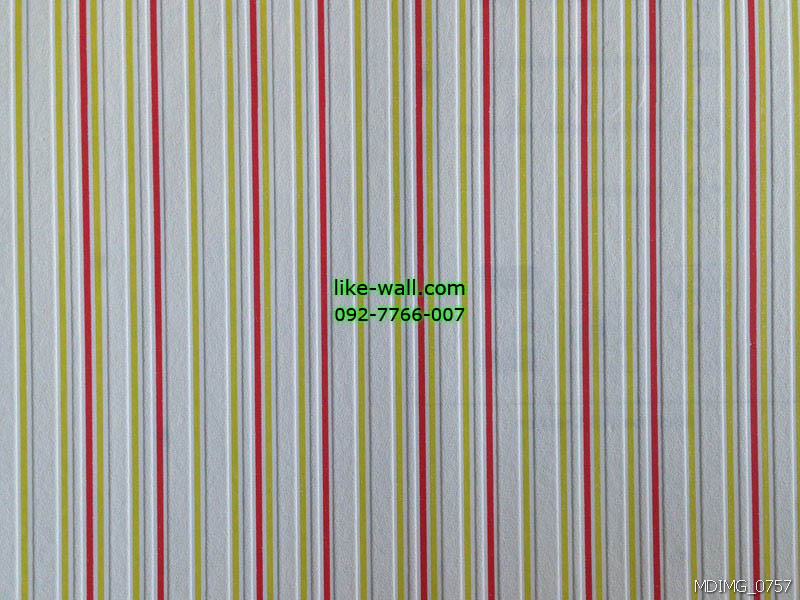 วอลเปเปอร์ติดผนังลายทางสีเขียว-แดง