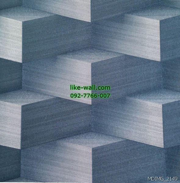 วอลเปเปอร์ติดผนังลายไม้ 3D สีฟ้า