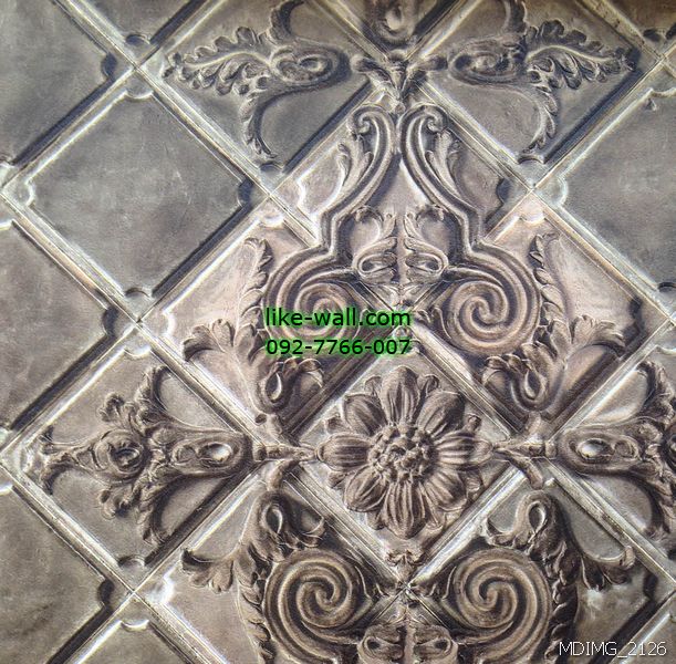 วอลเปเปอร์ติดผนังลายดอกไม้ 3D สีเทาเข้ม