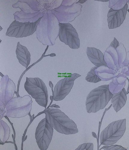 วอลเปเปอร์ติดผนัง ลายดอกกล้วยไม้ สีม่วง พื้นหลังสีขาว