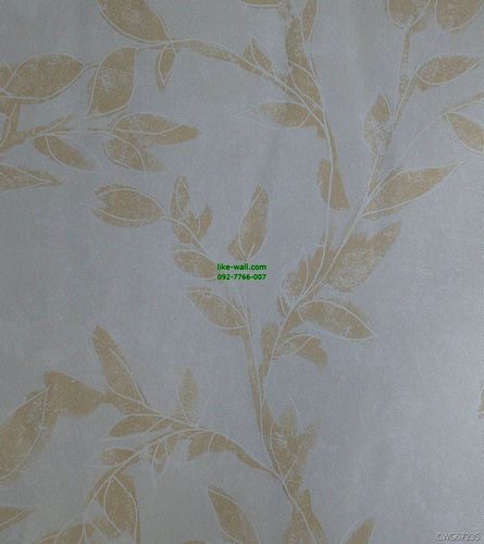 วอลเปเปอร์ติดผนัง ลายใบไม้ สีส้ม พื้นหลังสีขาว