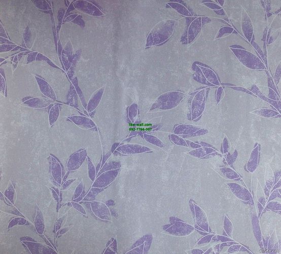 วอลเปเปอร์ติดผนัง ลายใบไม้ สีม่วง พื้นหลังสีขาว