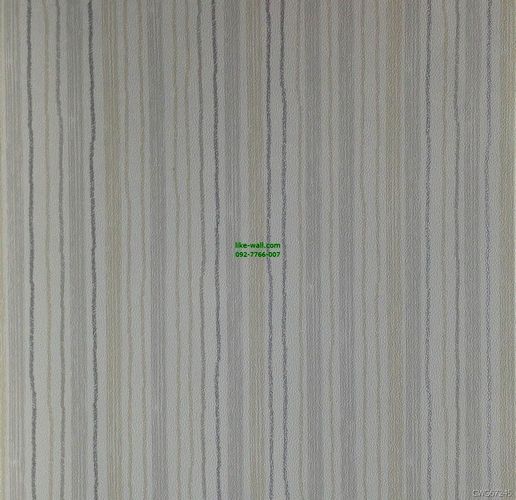 วอลเปเปอร์ติดผนัง ลายทางเส้นตรง สีครีม-เทา