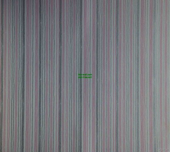 วอลเปเปอร์ติดผนัง ลายทางเส้นตรง สีชมพู-เทา